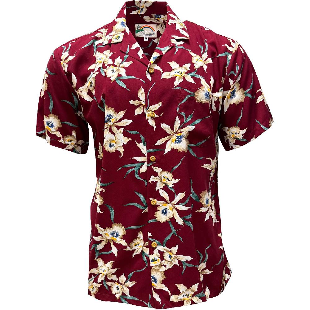 paradise found Men's Trending Shirts Star Orchid Burgundy