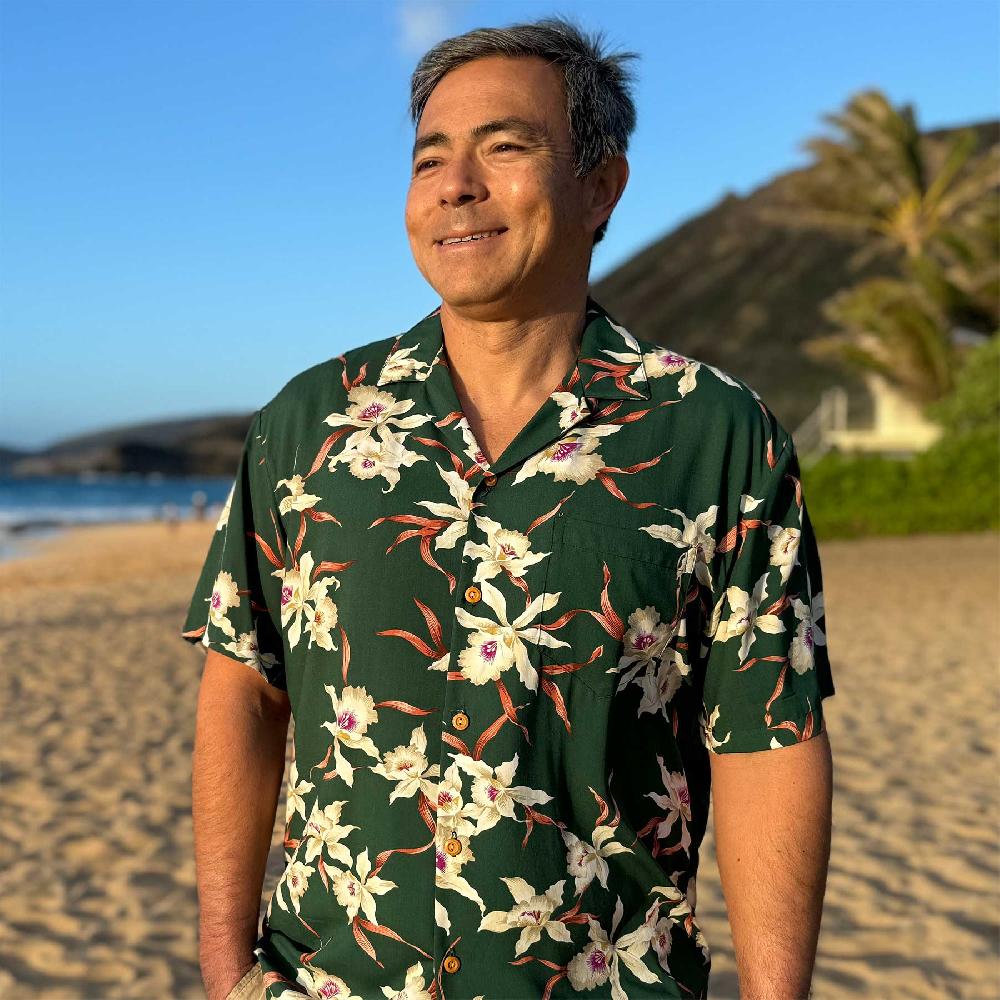 Paradise Found Men's Trending Shirts Star Orchid Rainforest