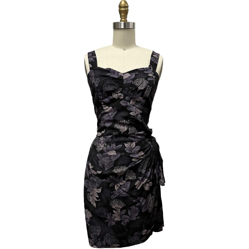 paradise found Ohia Hawaiian Shirts Ohia Black Sarong Dress