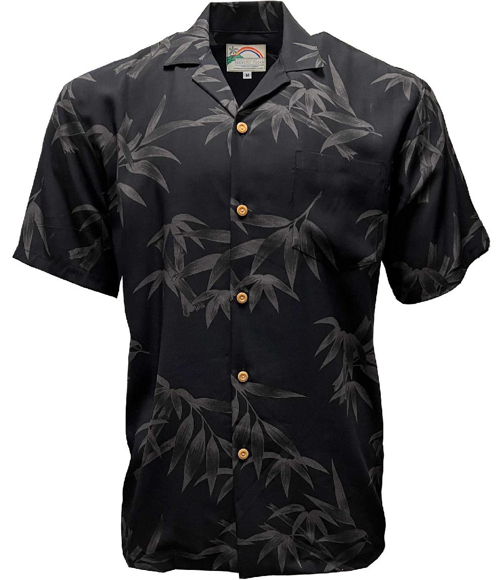 paradise found Bamboo Hawaiian Shirts Bamboo Black