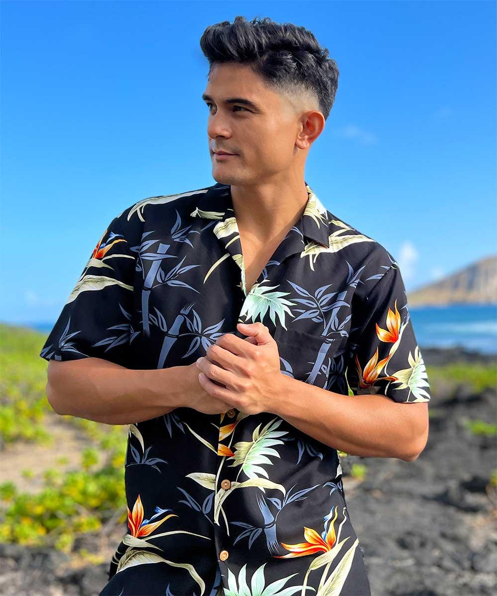 Paradise Found Paradise Found Men's Shirts Bamboo Paradise Black