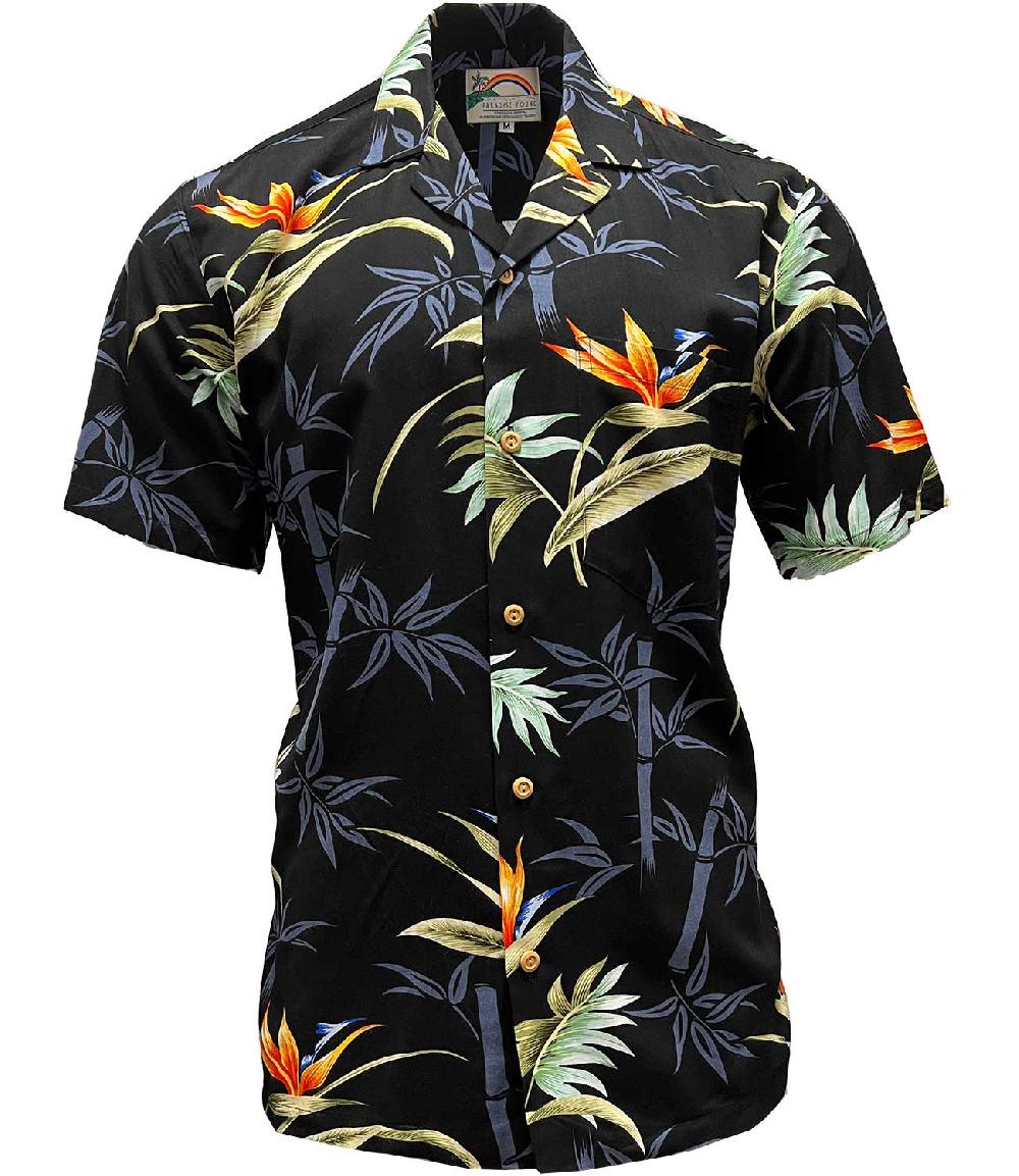paradise found Paradise Found Men's Shirts Bamboo Paradise Black