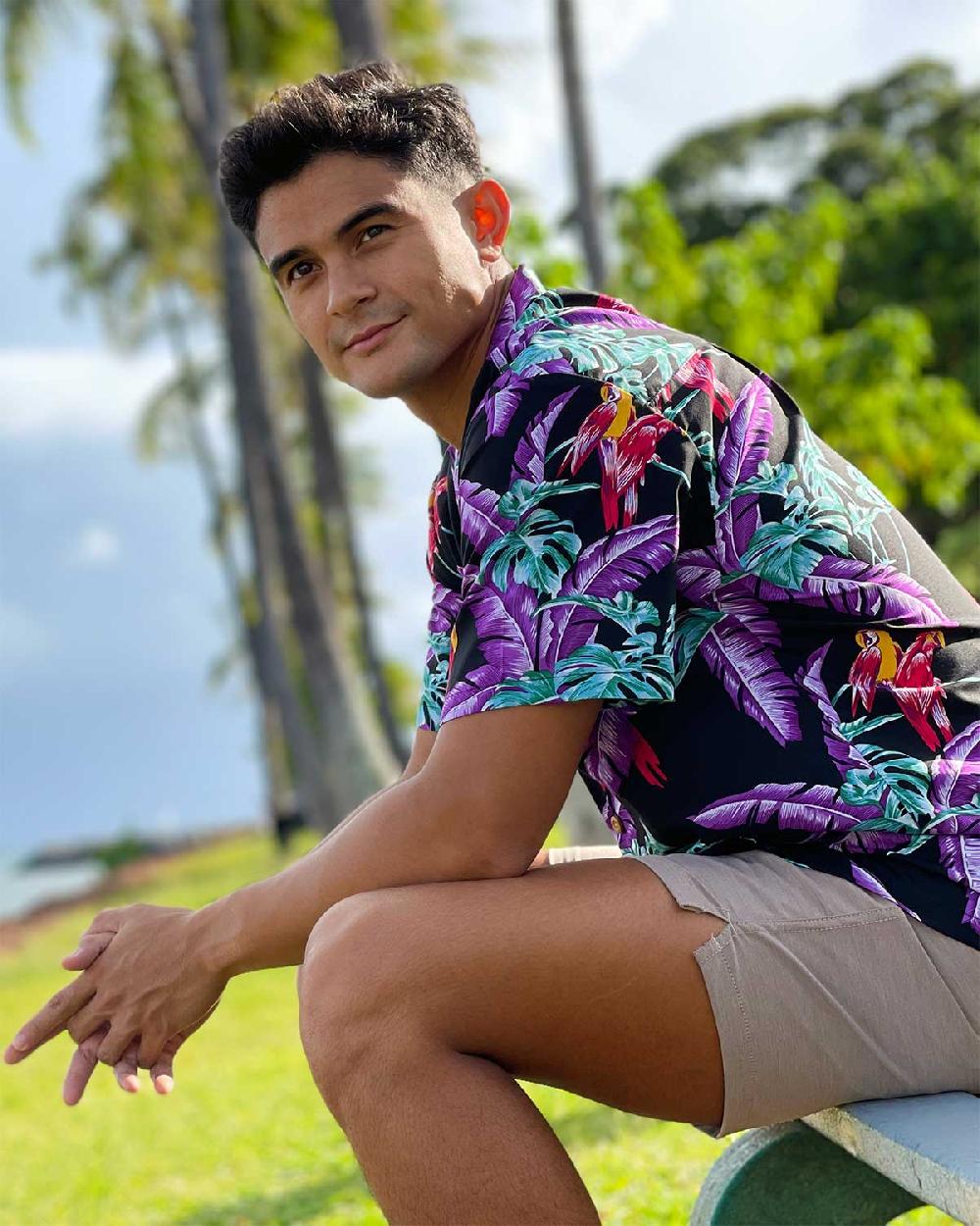 paradise Found Paradise Found Men's Shirts Jungle Bird Magnum PI Black