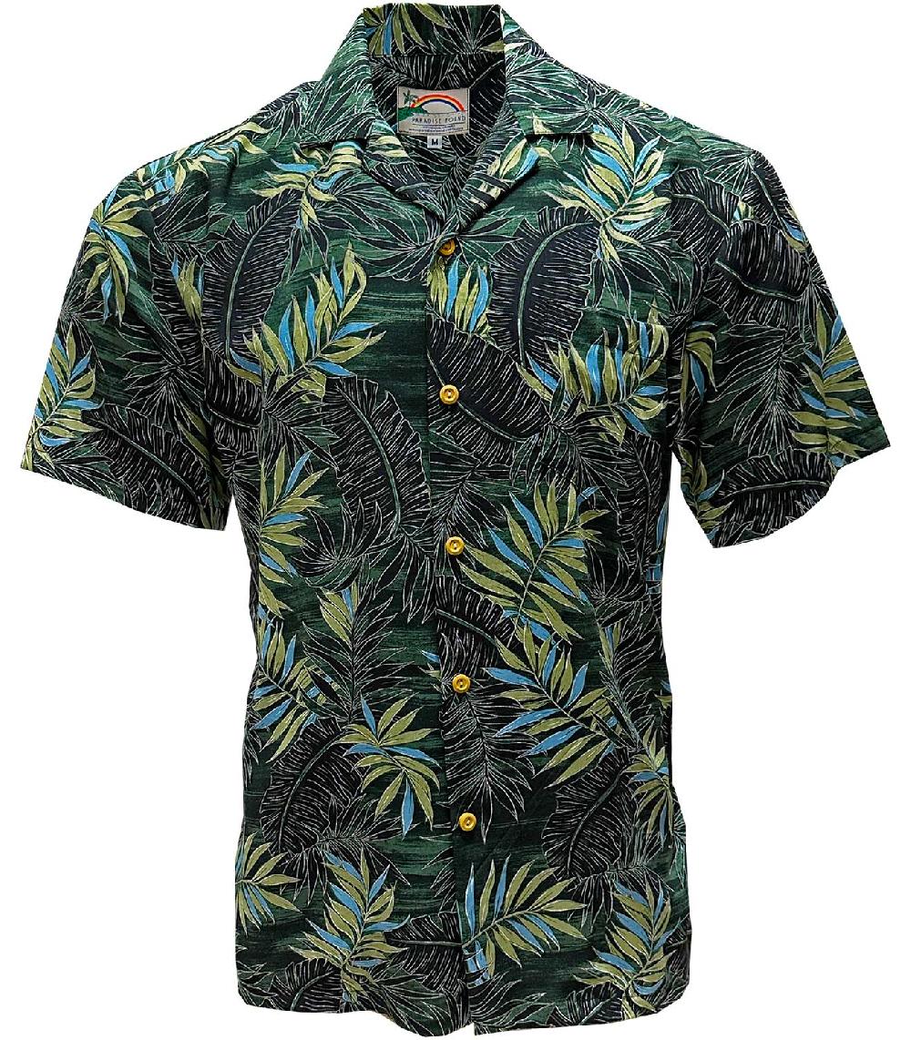 paradise found Paradise Found Men's Shirts Midnight Palm Green