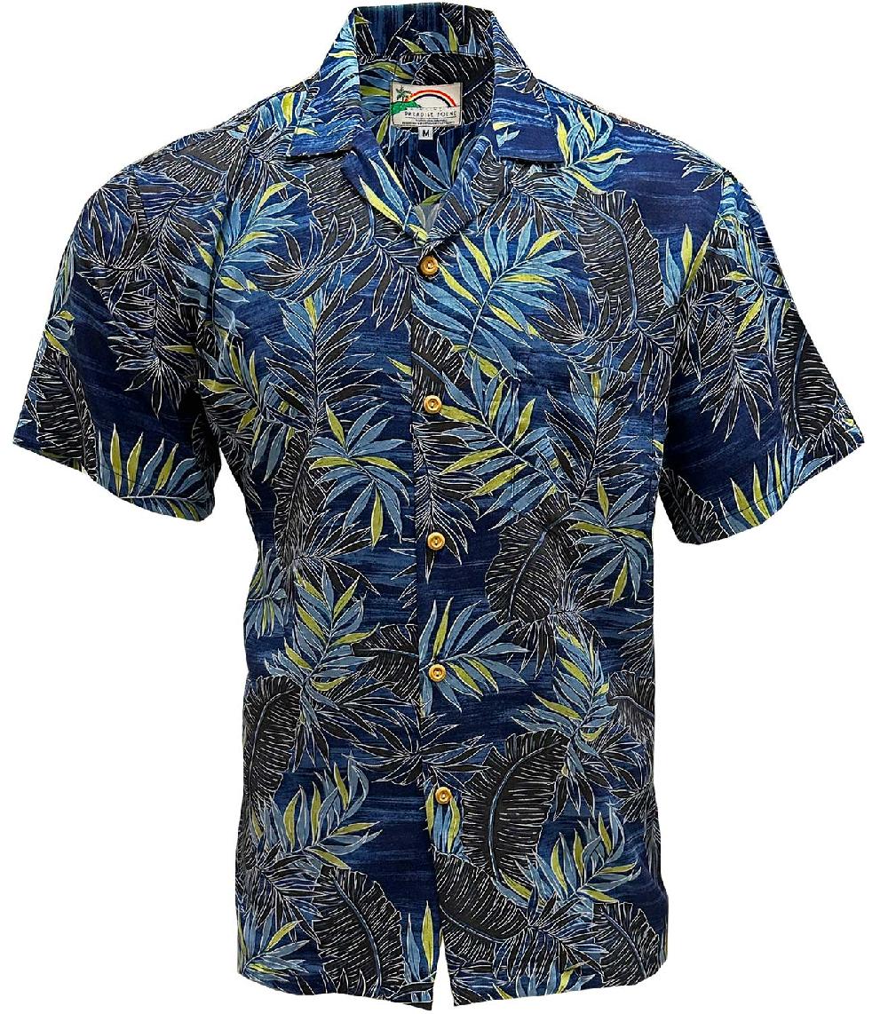 paradise found Paradise Found Men's Shirts Midnight Palm Navy