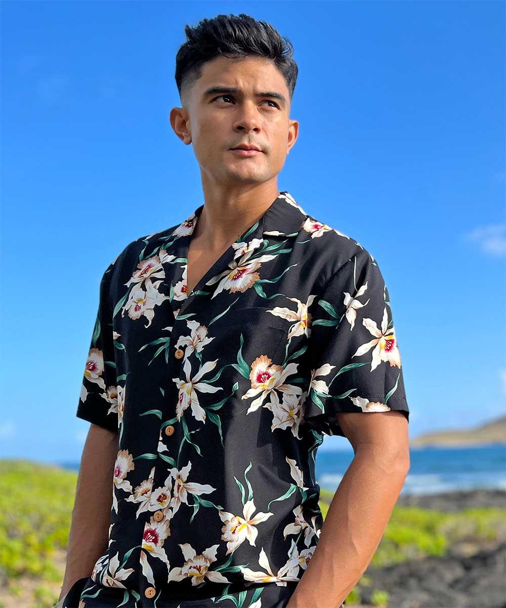 Paradise Found Paradise Found Men's Shirts Star Orchid Black