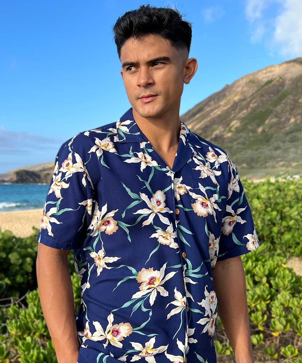 Paradise Found Paradise Found Men's Shirts Star Orchid Navy