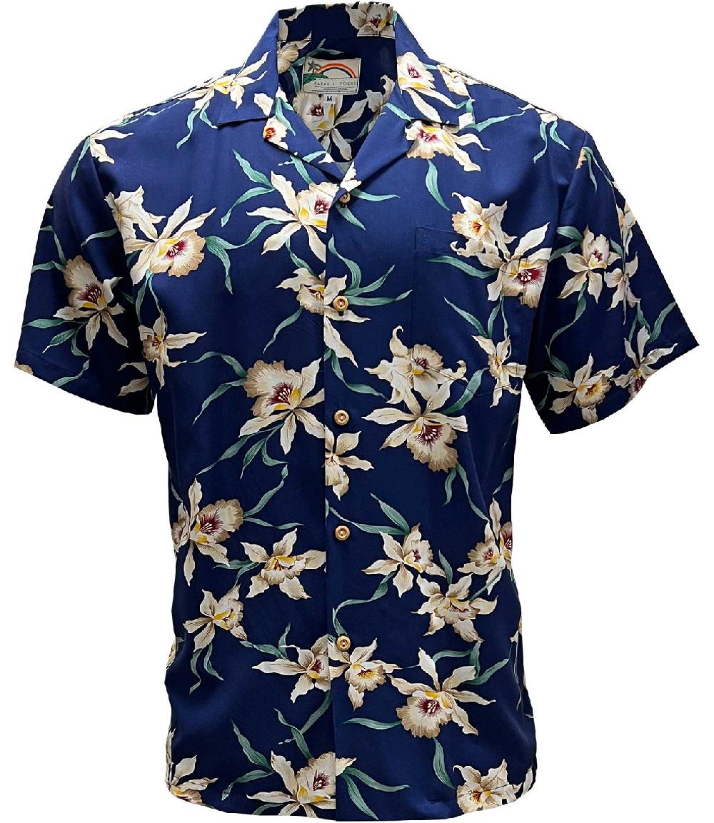 paradise found Paradise Found Men's Shirts Star Orchid Navy