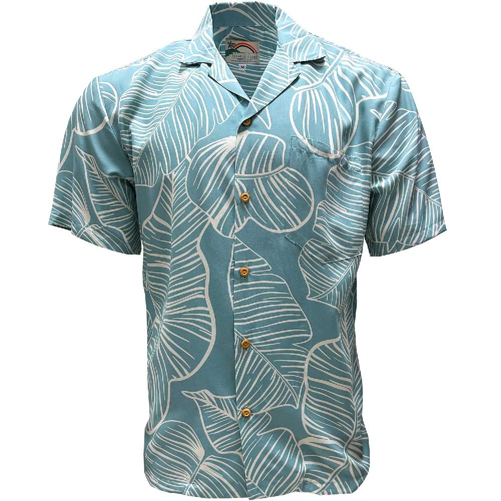 paradise found Paradise Found Men's Shirts Taro Leaf Aqua