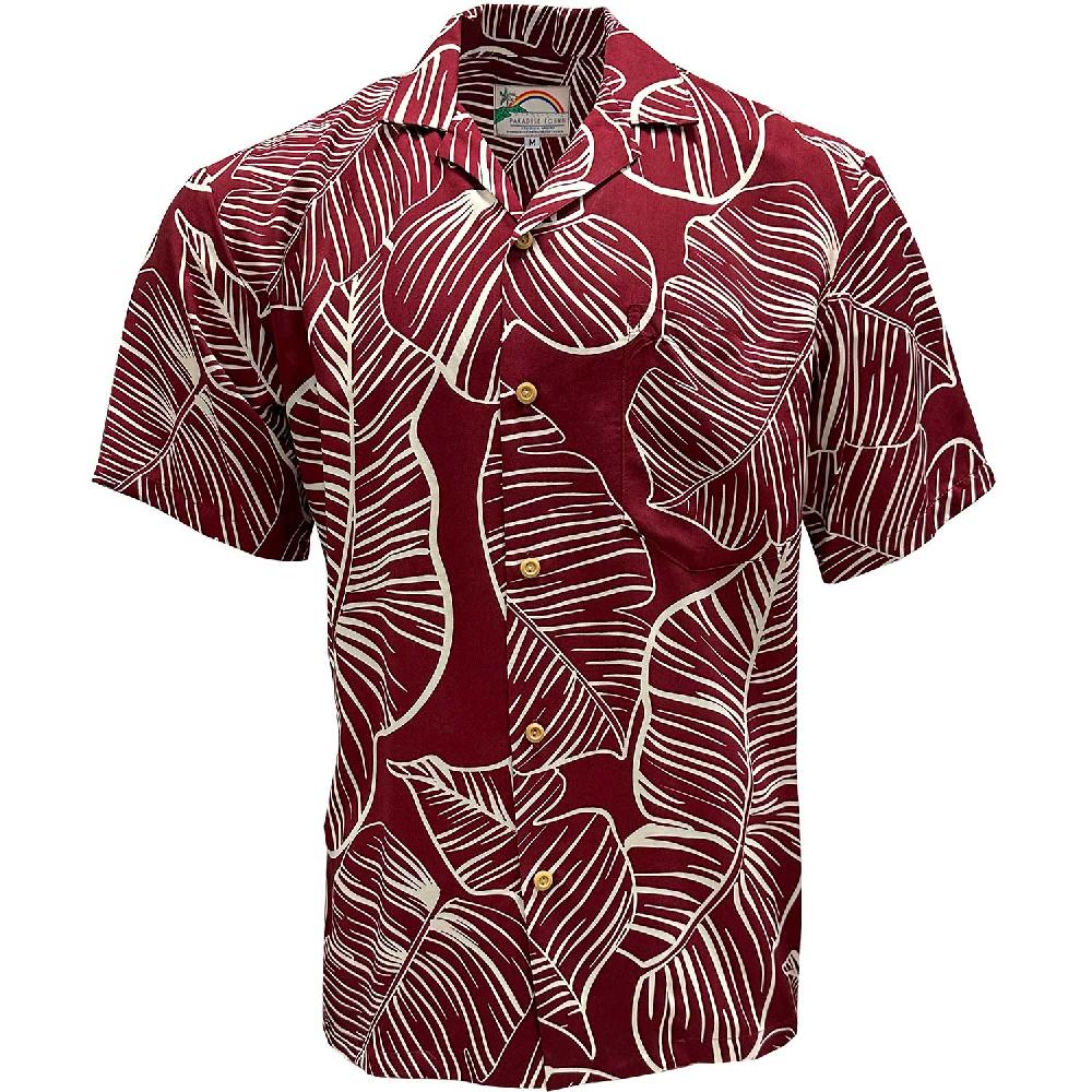 paradise found Paradise Found Men's Shirts Taro Leaf Red