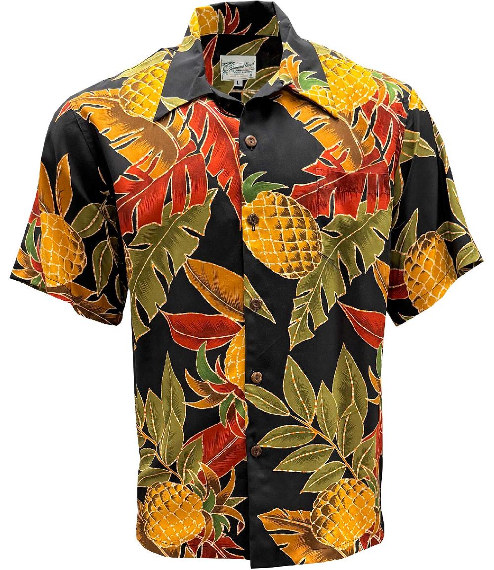 paradise found Retro Pineapple Hawaiian Shirts Retro Pineapple - Midnight