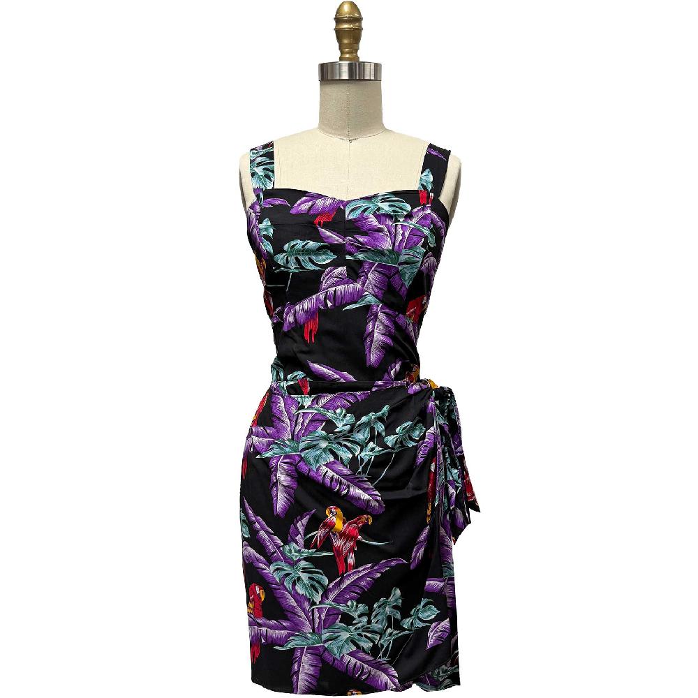 paradise found Sarong Dresses Jungle Bird Black Sarong Dress