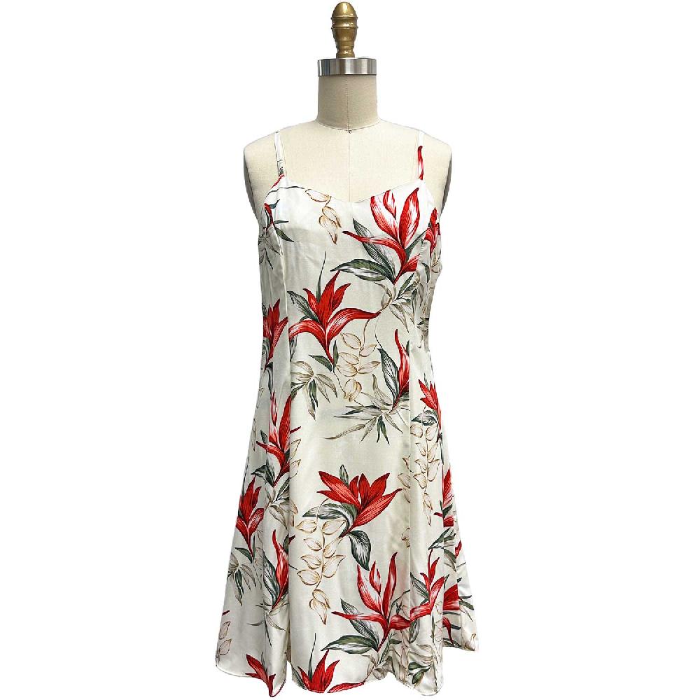paradise found Spaghetti Short Dresses Heliconia Paradise Cream Spaghetti Dress