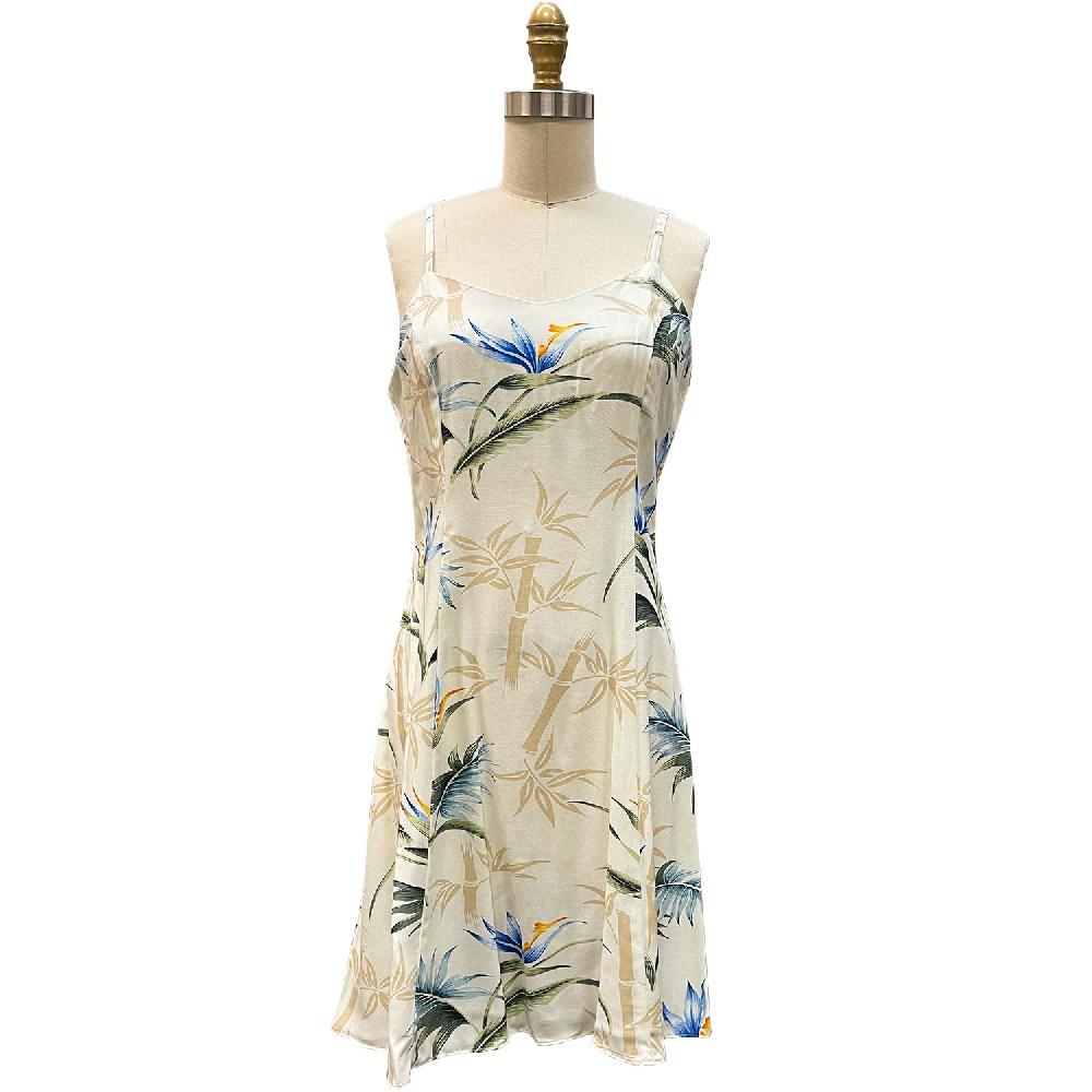 paradise found Tropical Dresses Bamboo Paradise Cream Spaghetti Dress