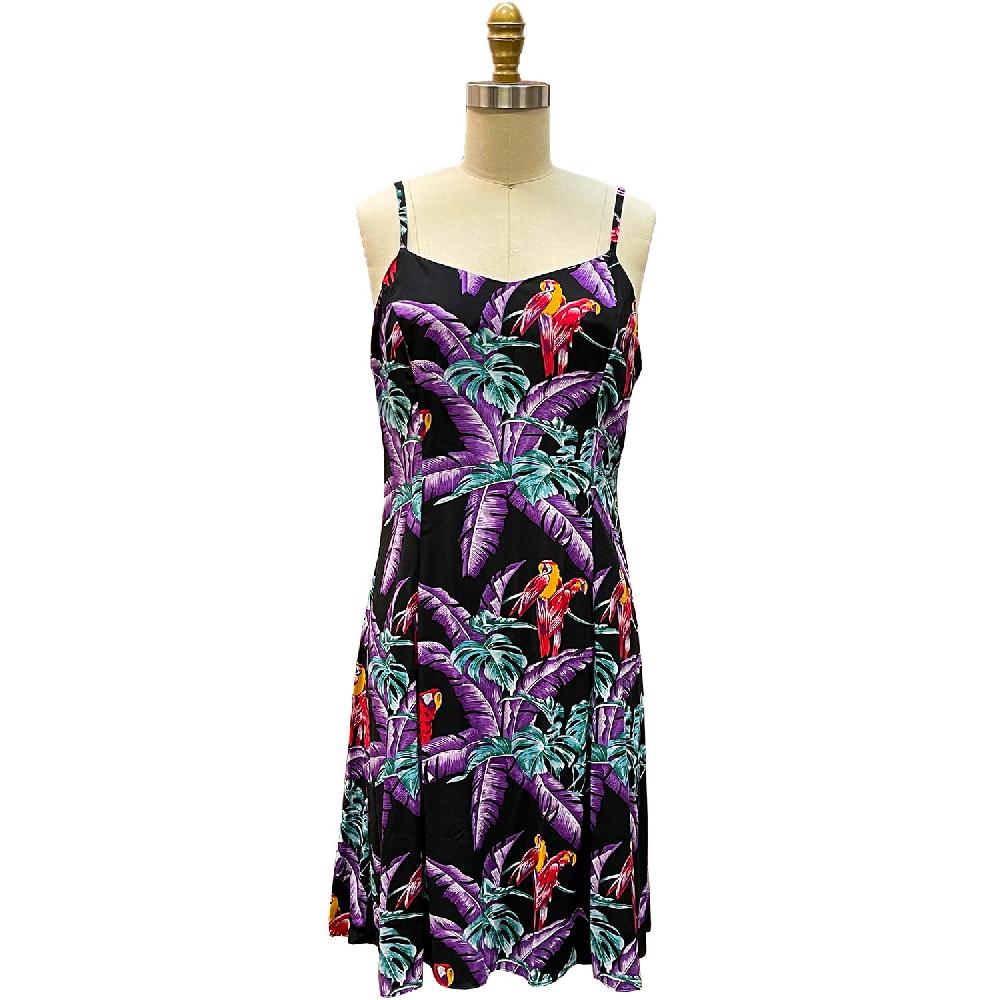 paradise found Tropical Dresses Jungle Bird Magnum PI Black Spaghetti Dress paradise found Tropical Dresses Jungle Bird Magnum PI Black Spaghetti Dress