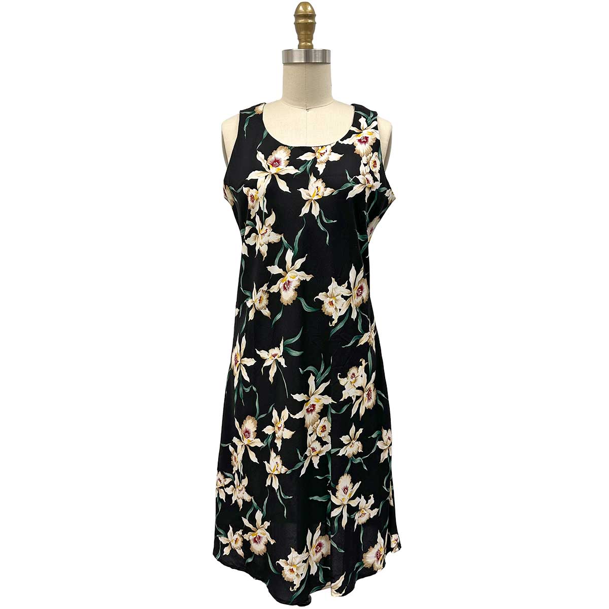 paradise found Tropical Dresses Star Orchid Black Tank Dress