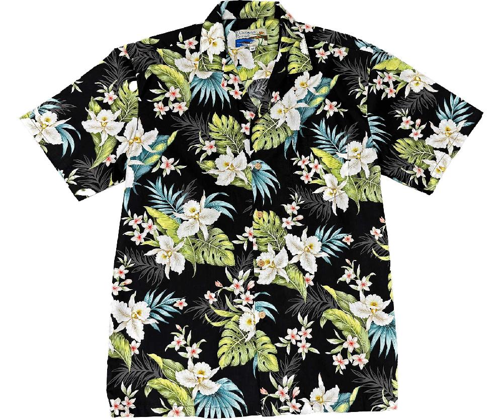 paradise found Waimea Casuals Men's Shirts Cattleya Dream Black
