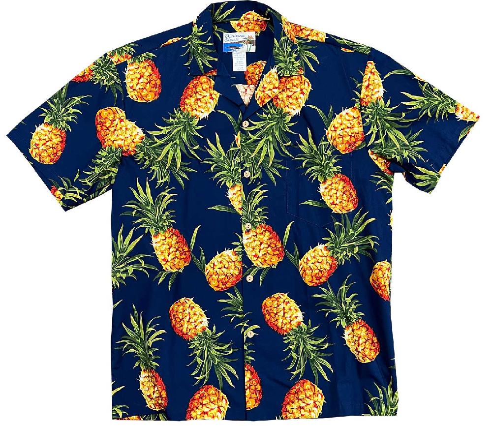 paradise found Waimea Casuals Men's Shirts Maui Gold Navy