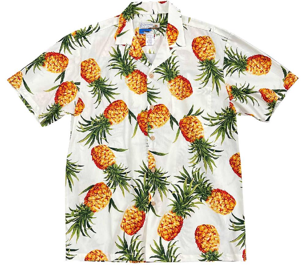 paradise found Waimea Casuals Men's Shirts Maui Gold White
