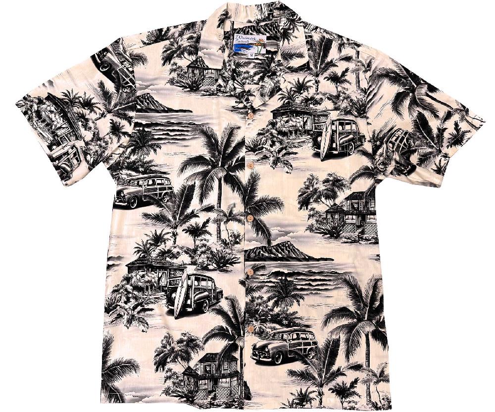 paradise found Waimea Casuals Men's Shirts Paradise Woody Black