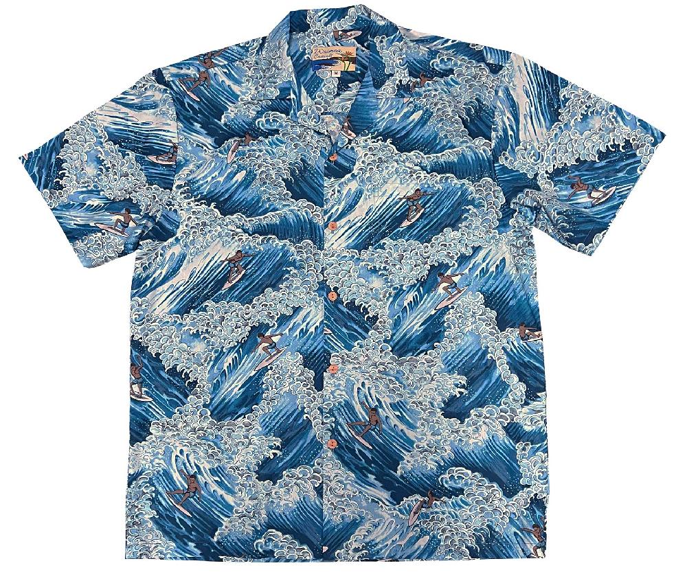 paradise found Waimea Casuals Men's Shirts Surfer Blue