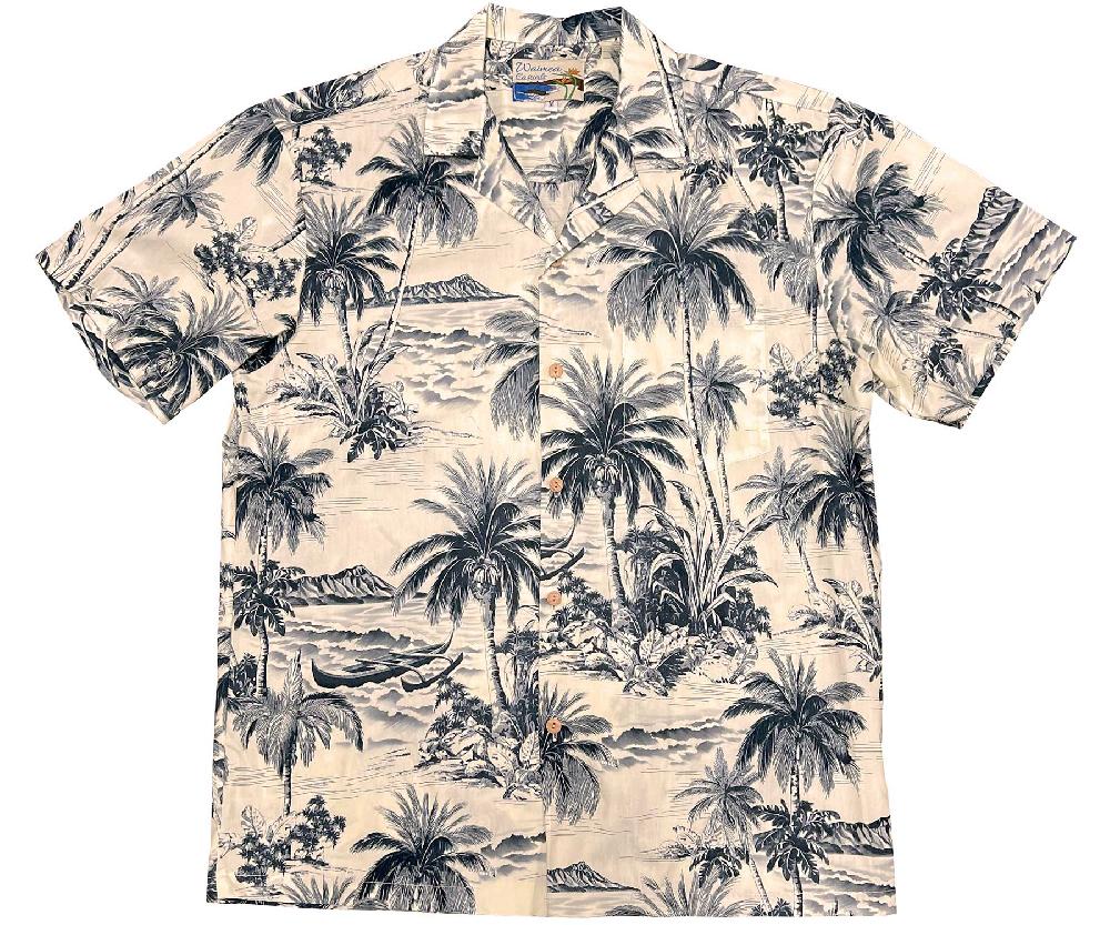 paradise found Waimea Casuals Men's Shirts Waikiki Beach Charcoal