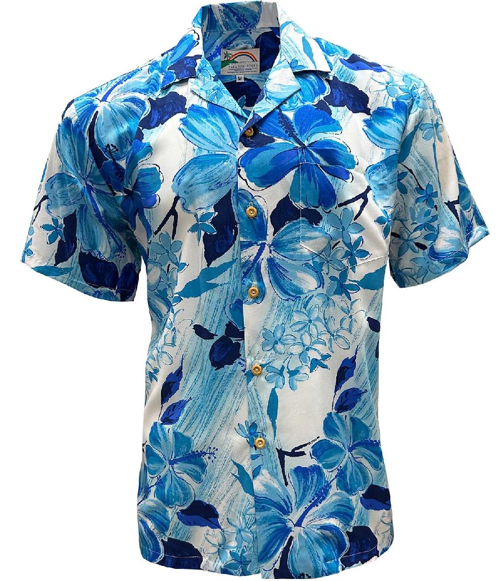 paradise found Watercolor Hibiscus Hawaiian Shirts Watercolor Hibiscus Blue