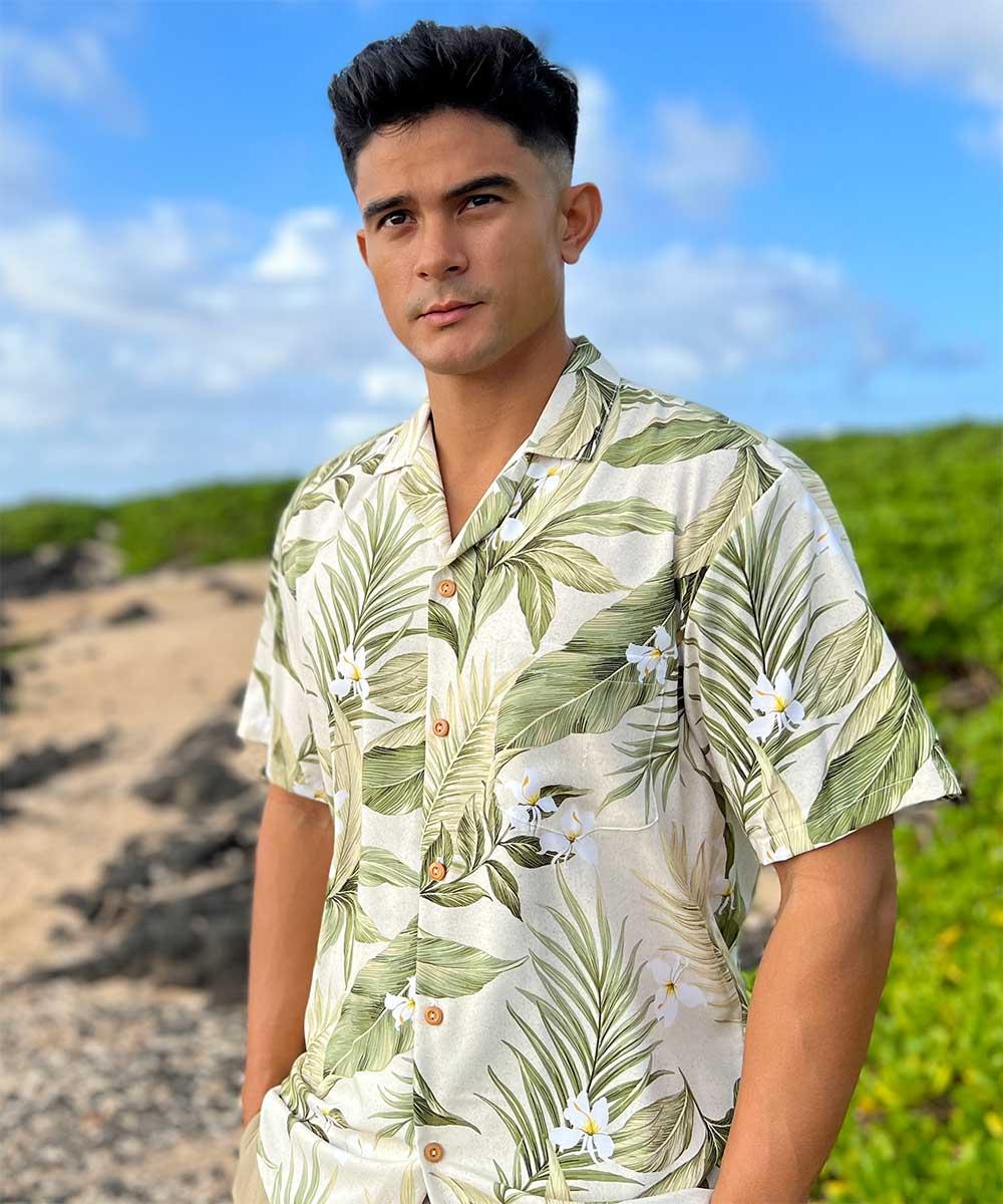 Paradise Found White Ginger Hawaiian Shirts White Ginger Khaki