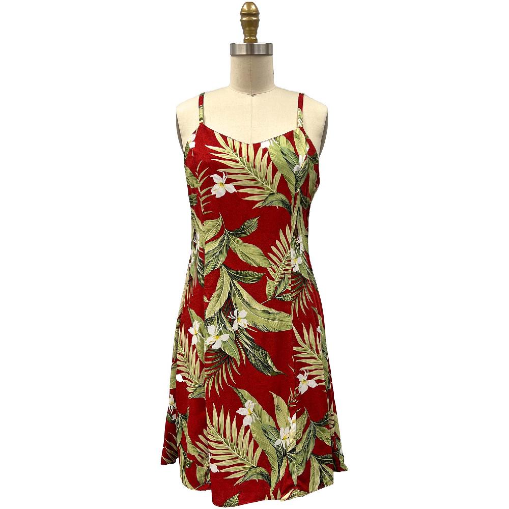 paradise found White Ginger Hawaiian Shirts White Ginger Red Spaghetti Dress
