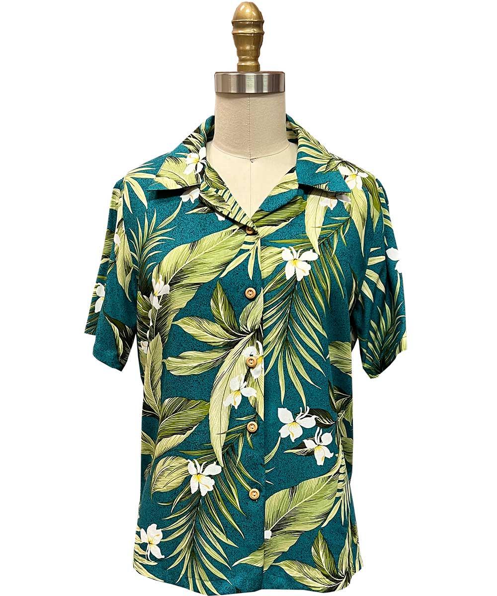 paradise found Women's Camp Shirts Women's White Ginger Jade Camp Shirt