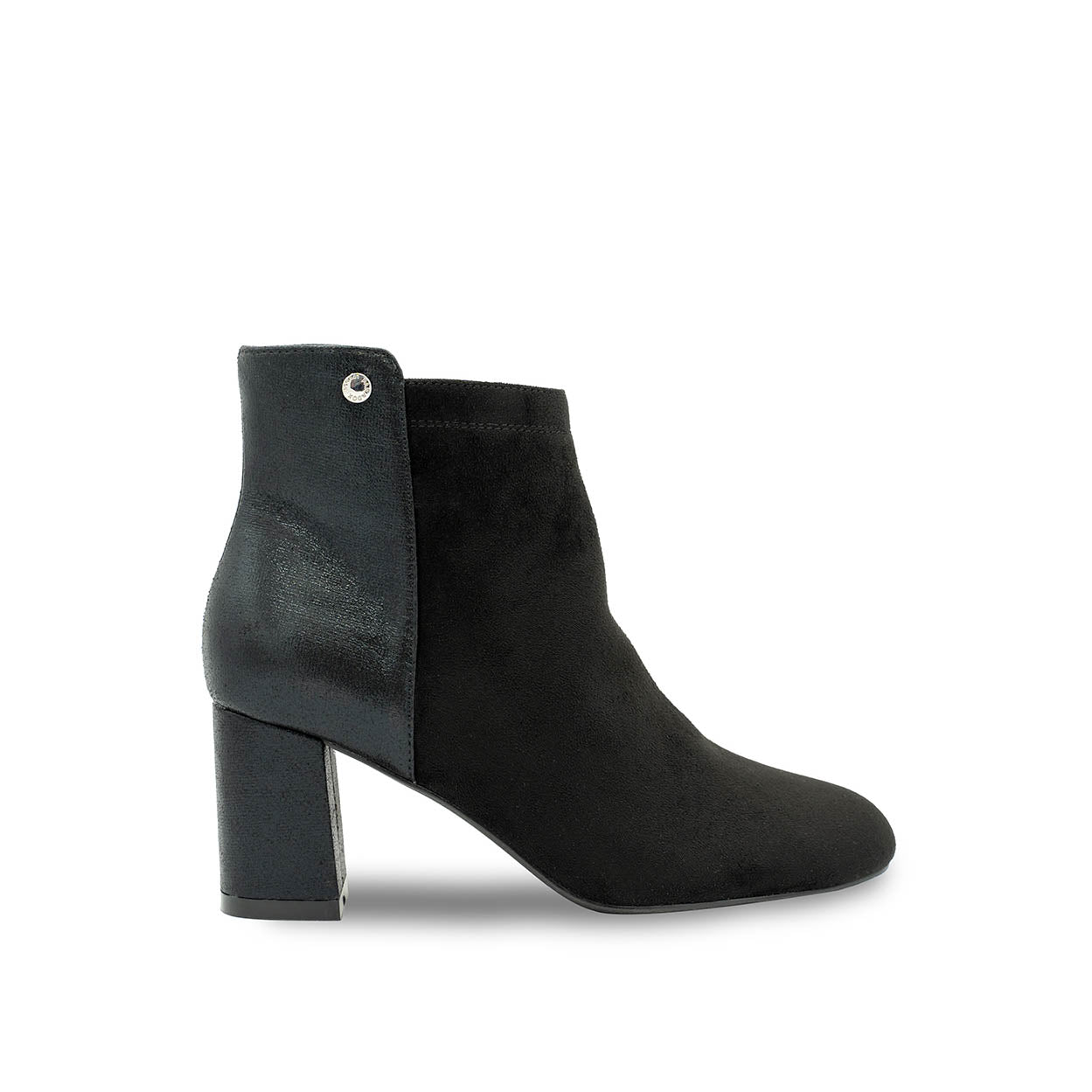 paradox london Alathea Ankle Boots Black Microsuede Mid Block Heel Ankle Boot