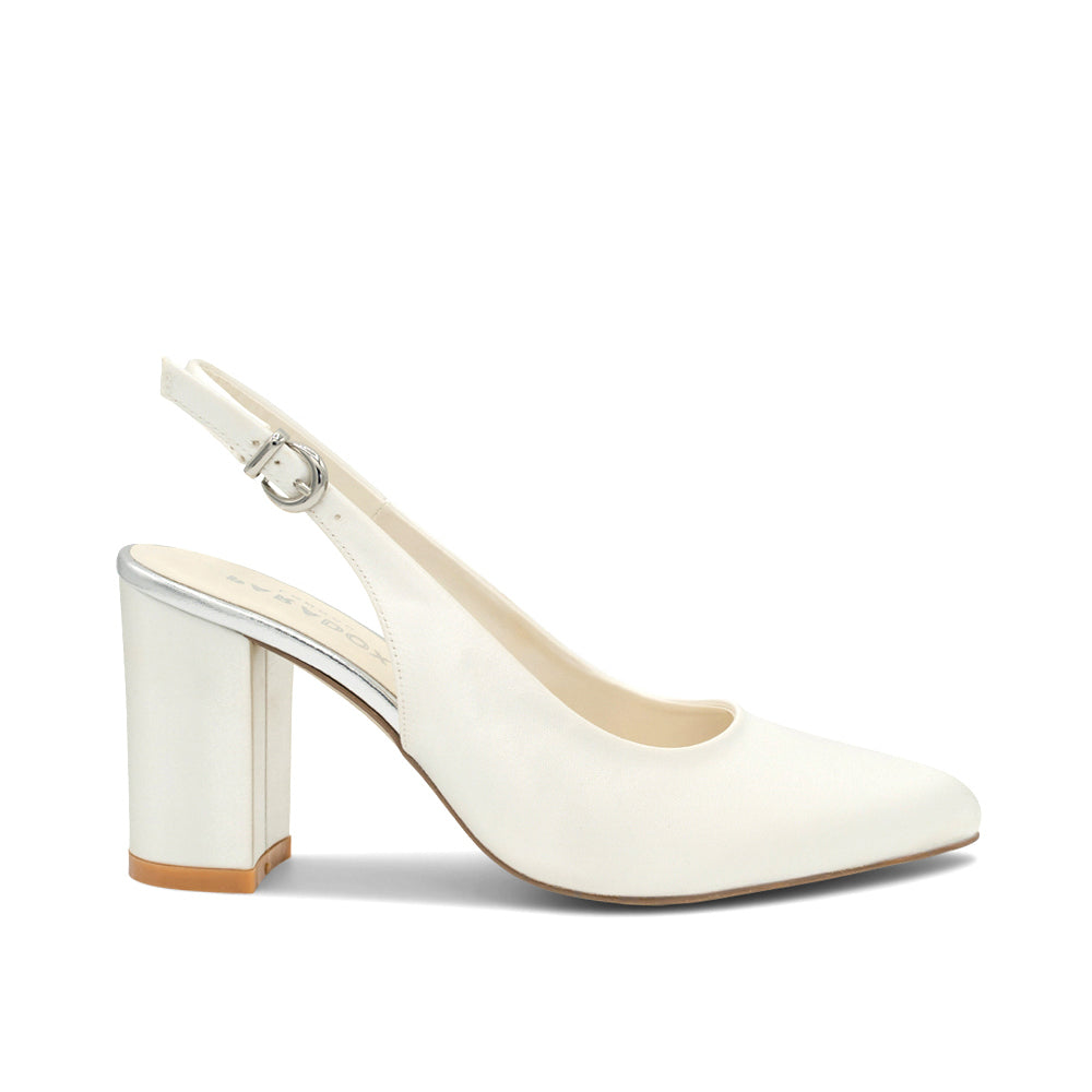 paradox london Alston Wedding Shoes Ivory Block Heel Wedding Shoes