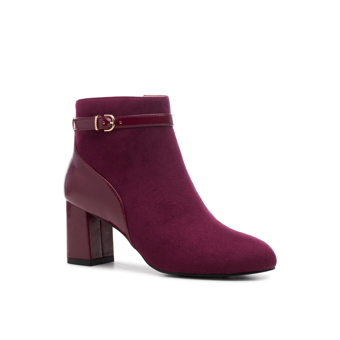 Paradox London Amara Ankle Boots Cherry Block Heel Ankle Boots