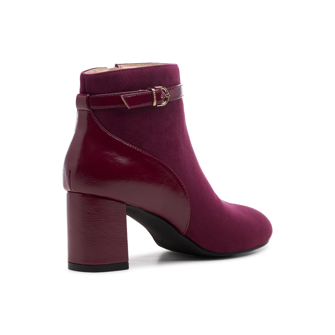 Paradox London Amara Ankle Boots Cherry Block Heel Ankle Boots