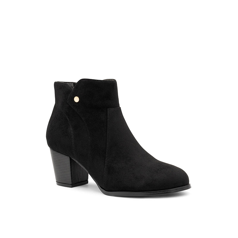 Paradox London Anya Ankle Boots Black Block Heel Ankle Boots