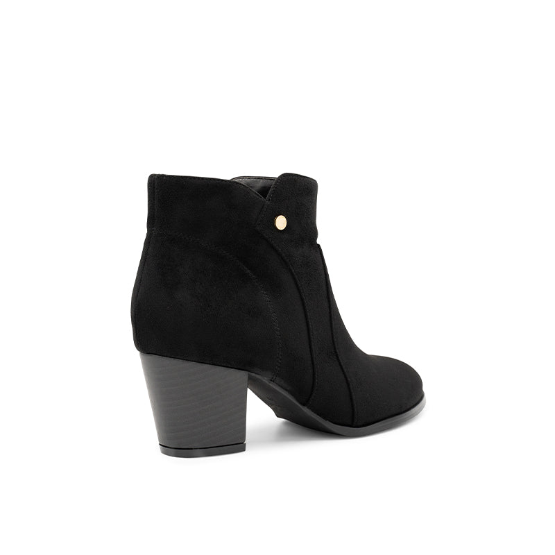 Paradox London Anya Ankle Boots Black Block Heel Ankle Boots