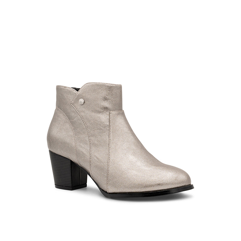 Paradox London Anya Ankle Boots Pewter Block Heel Ankle Boots