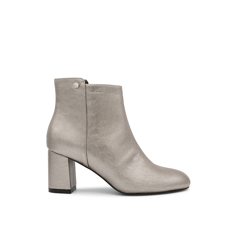 paradox london Aria Ankle Boots Pewter Metallic Block Heel Ankle Boot