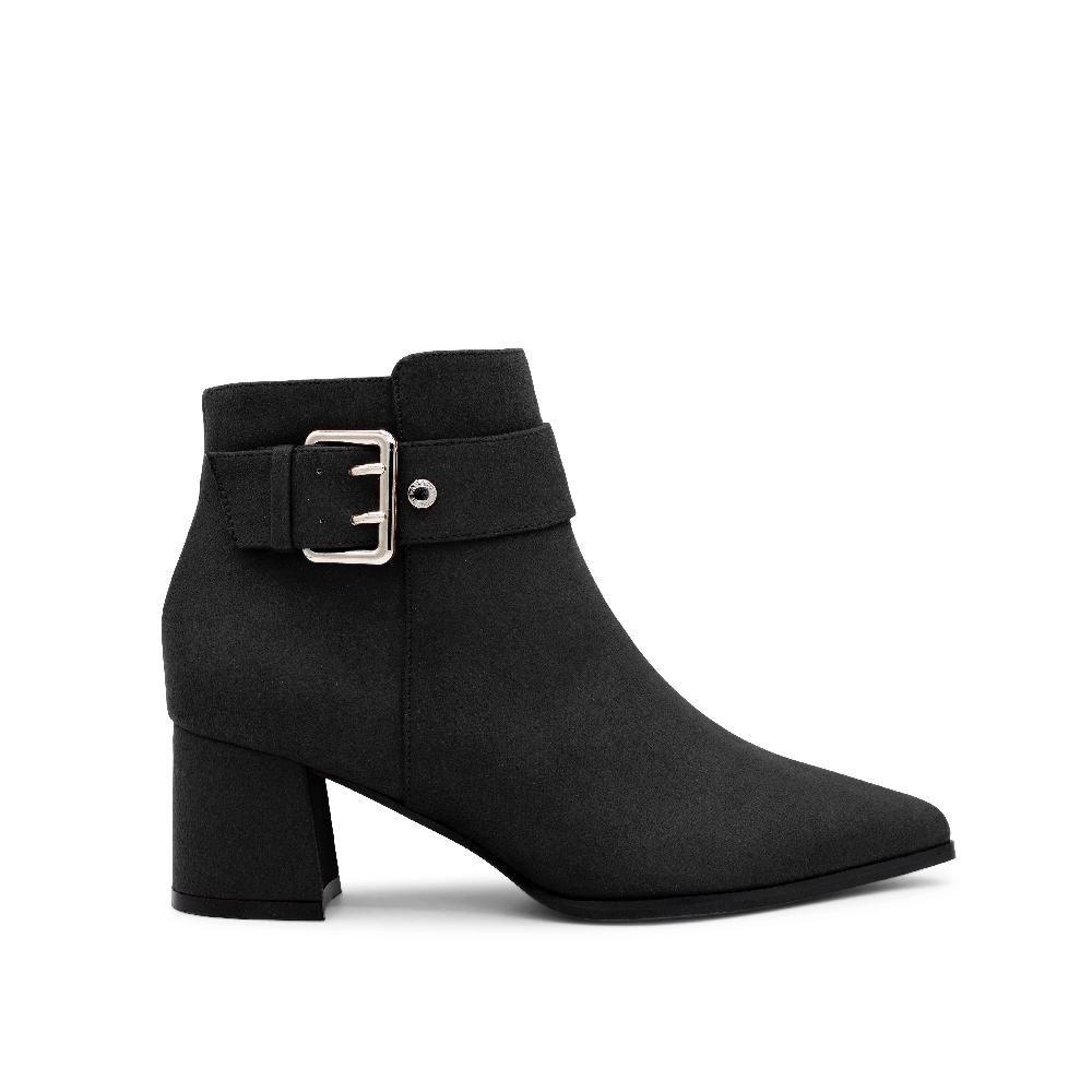 paradox london Aspen Ankle Boots Black Microsuede Block Heel Ankle Boot