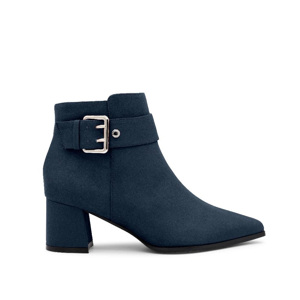 paradox london Aspen Ankle Boots Navy Microsuede Block Heel Ankle Boot
