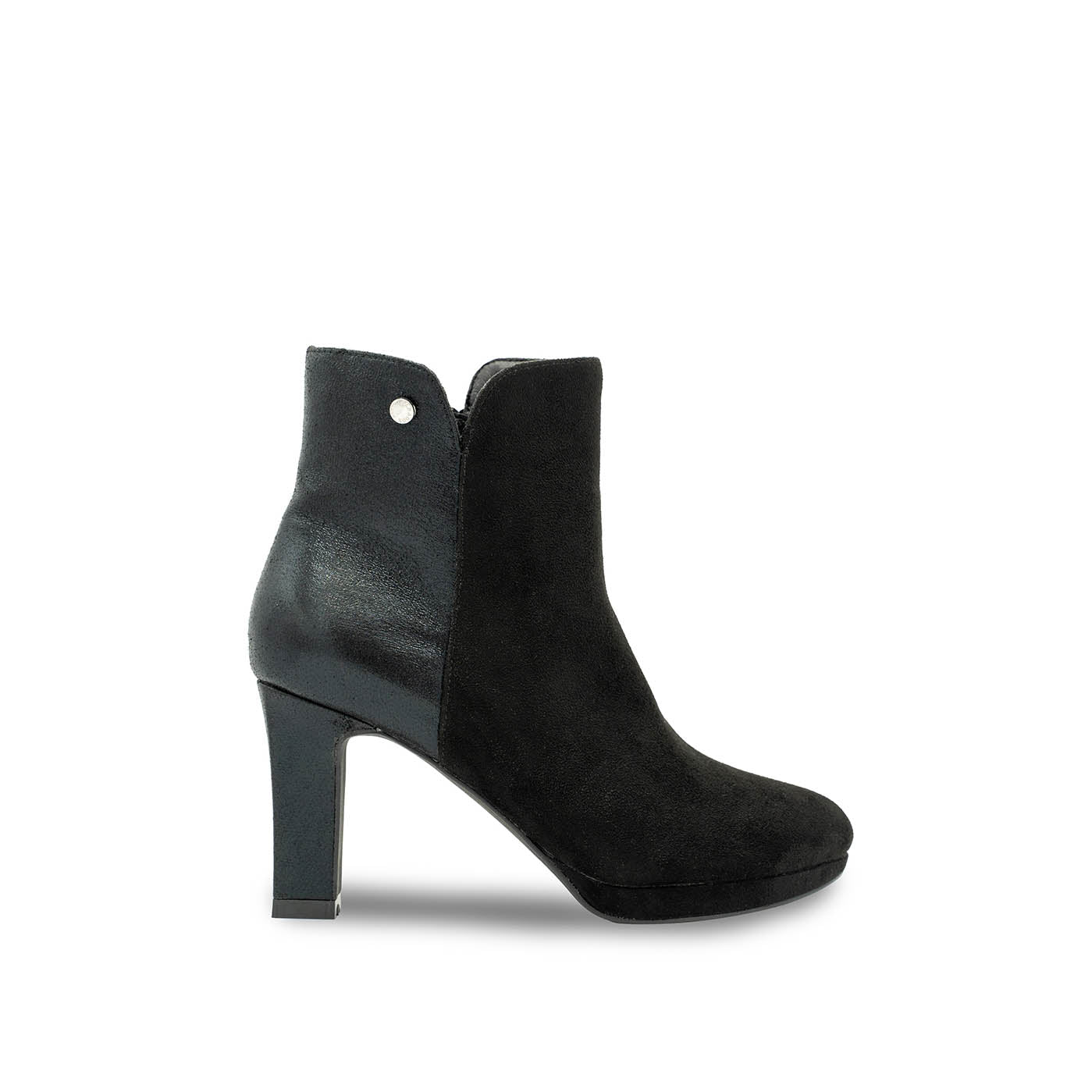 paradox london Astrid Ankle Boots Black Microsuede Platform Block Heel Ankle Boot