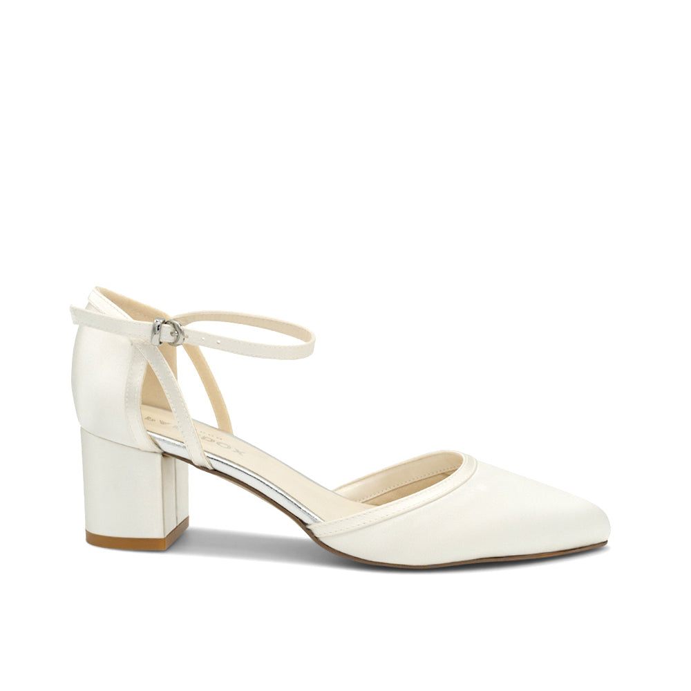 paradox london Aviana Wedding Shoes Ivory Block Heel Bridal Shoes