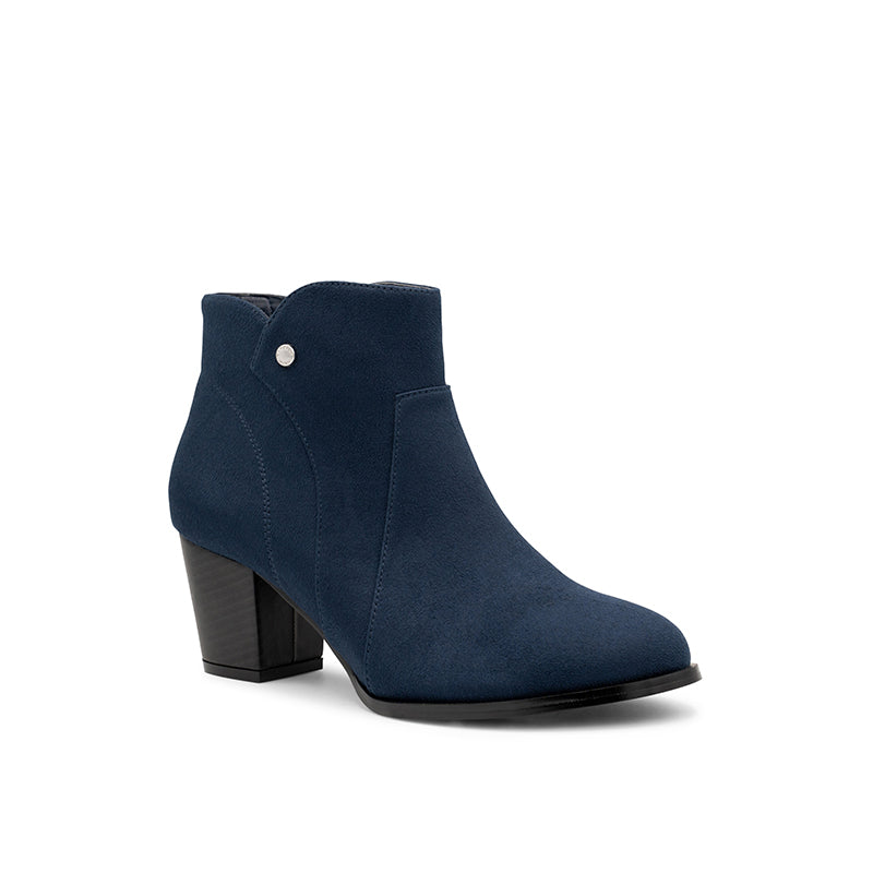 Paradox London Beatrice Wide Fit Ankle Boots Navy Wide Fit Ankle Boot