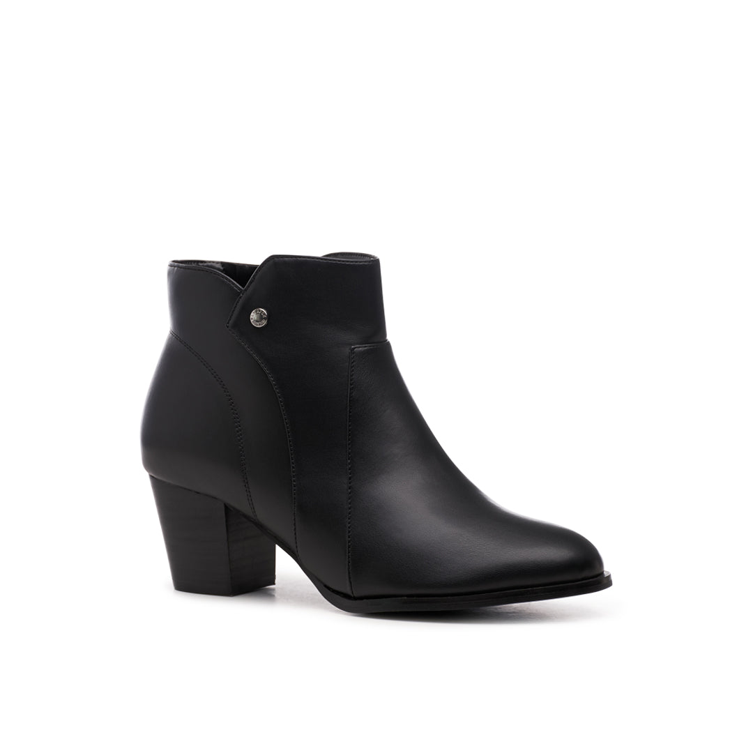 Paradox London Belinda Wide Fit Ankle Boots Black Block Heel Ankle Boots
