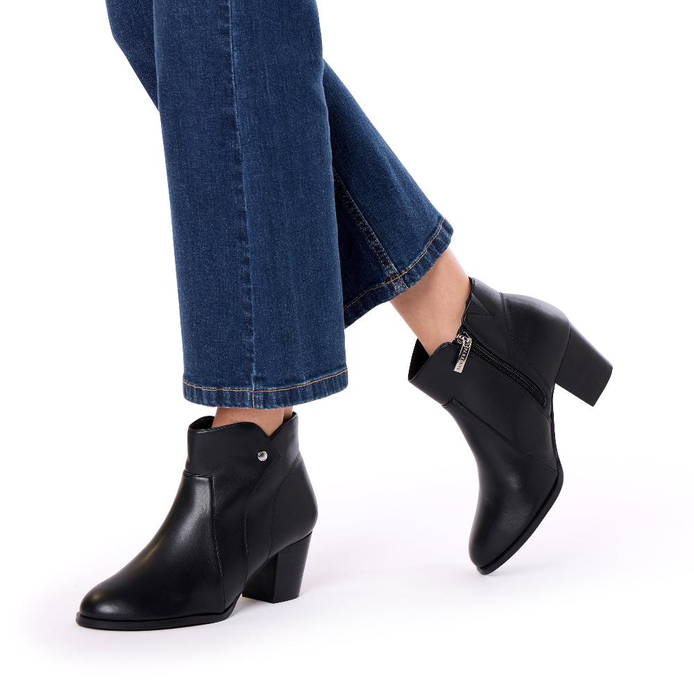 Paradox London Belinda Wide Fit Ankle Boots Black Block Heel Ankle Boots