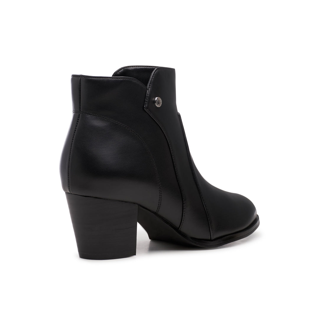Paradox London Belinda Wide Fit Ankle Boots Black Block Heel Ankle Boots