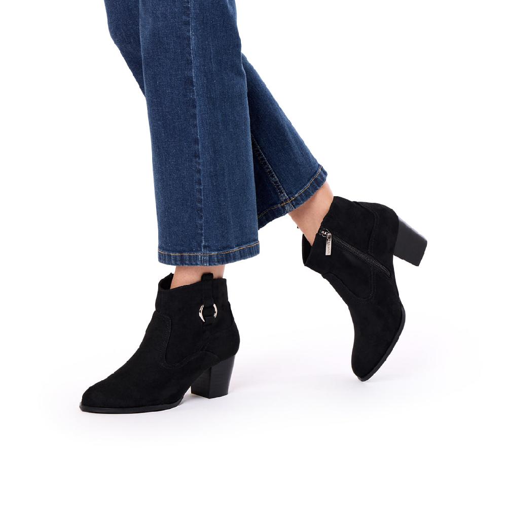 Paradox London Bexley Wide Fit Ankle Boots Black Block Heel Ankle Boots