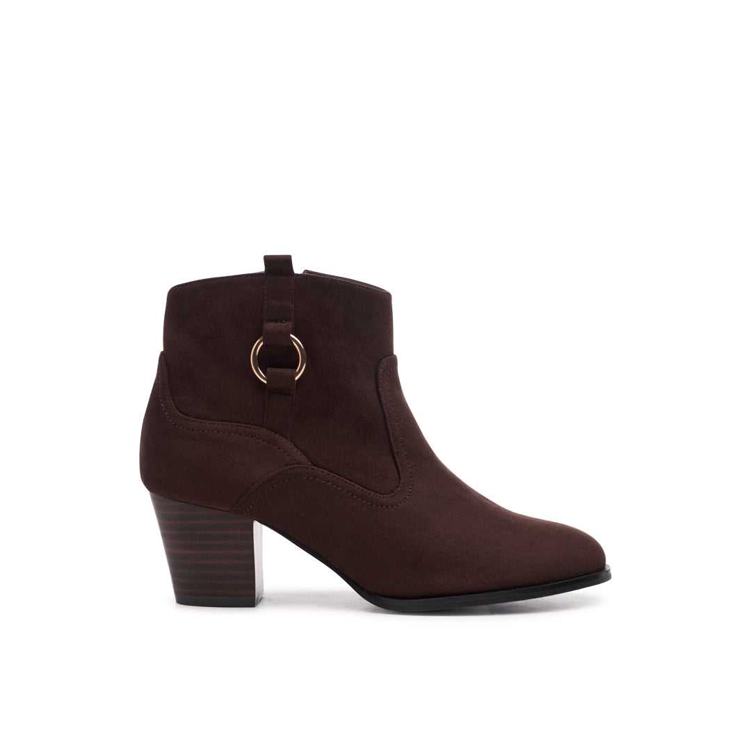 paradox london Bexley Wide Fit Ankle Boots Chocolate Block Heel Ankle Boots
