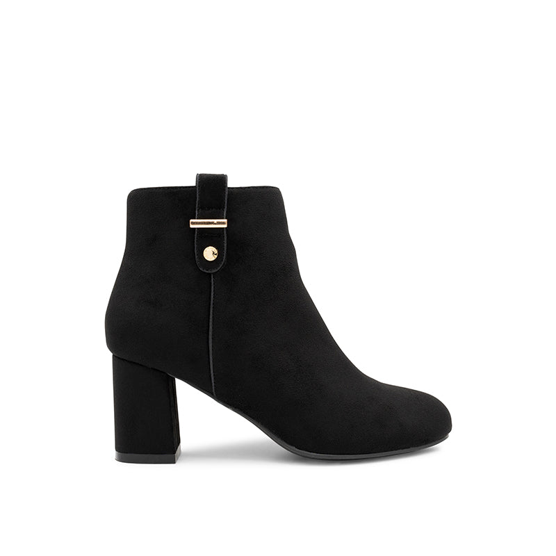 paradox london Billie Wide Fit Ankle Boots Black Microsuede Wide Fit Ankle Boot
