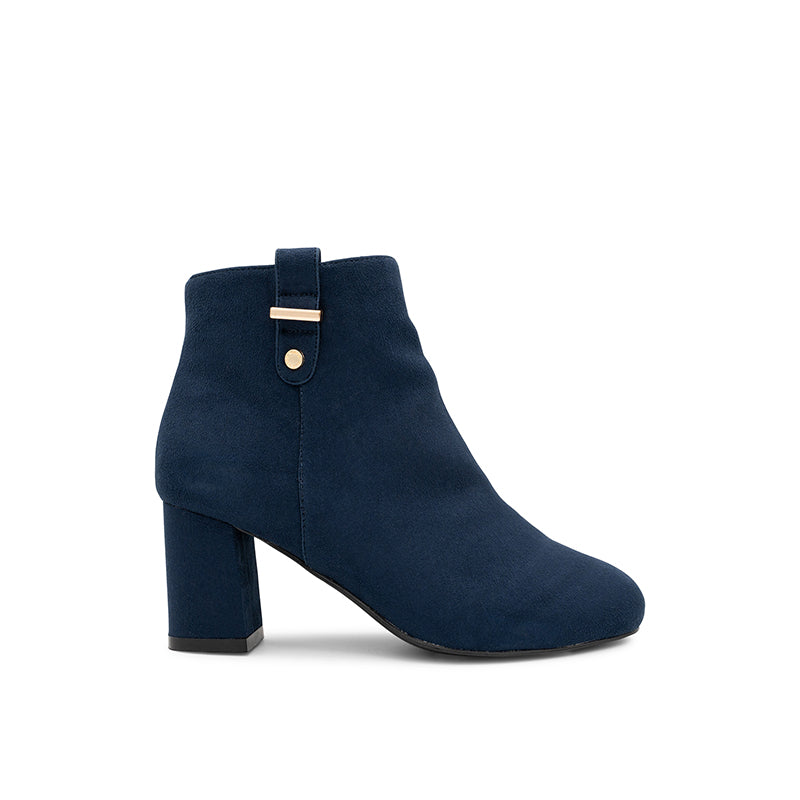 paradox london Billie Wide Fit Ankle Boots Navy Microsuede Wide Fit Ankle Boot